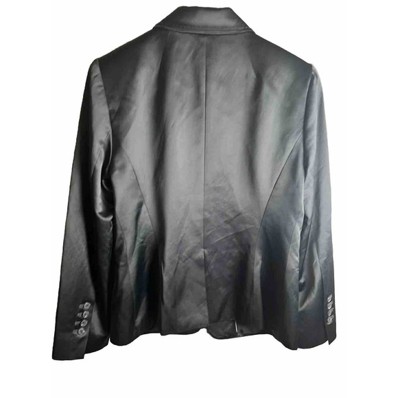 Womens Blazer Jacket Size 10 Victor Alfaro Gray Shiny- Dress Up Or Down Its Fire - Picture 12 of 14